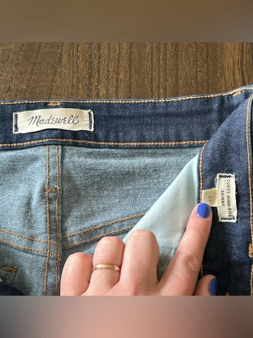 Madewell Indigo Blue “Curvy High-Rise Skinny”Jeans - 27 - Picture 5 of 6